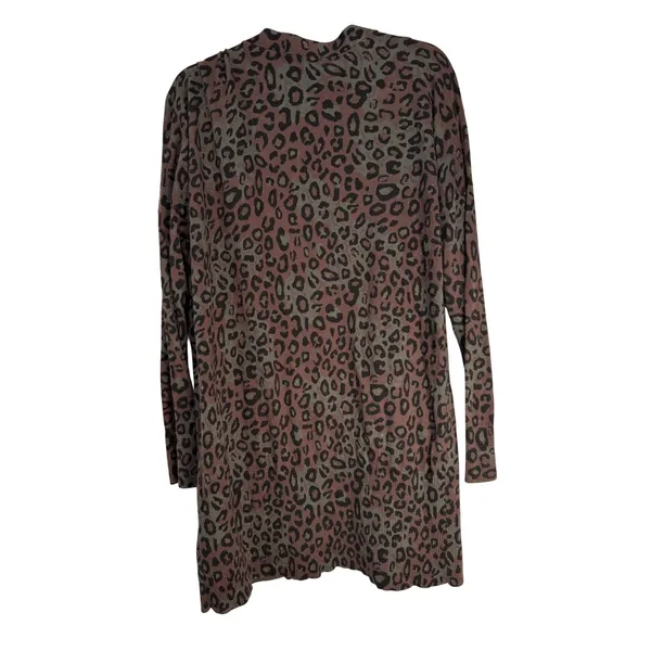 Sanctuary Leopard Print Longline Cardigan Sweater Olive Brown‎ Women's M - Image 6