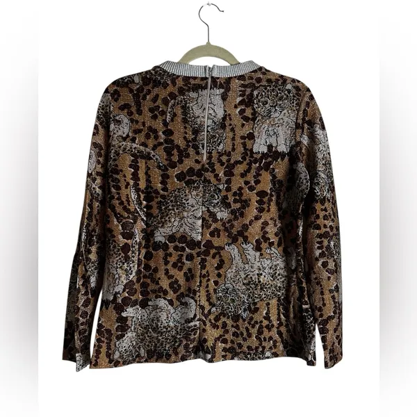 Vintage Lady Manhattan 70s Baby Leopard Novelty Top Boho Chic Animal Print - Image 6
