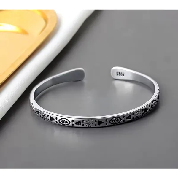 NEW Engraved 925‎ Sterling Silver Adjustable Cuff Bracelet - Image 16
