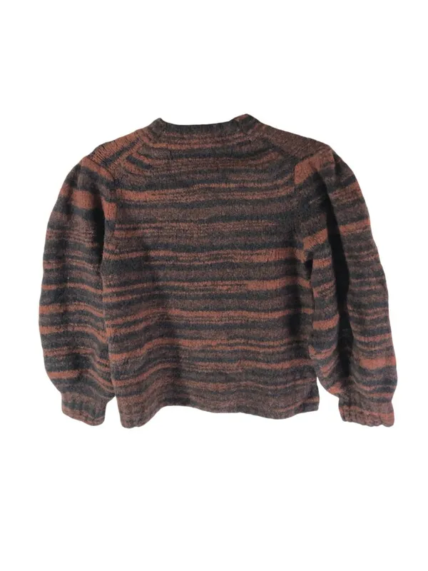 Veronica Beard Lumina Crew Neck Pullover Sweater Merino Wool Blend Orange L - Image 2