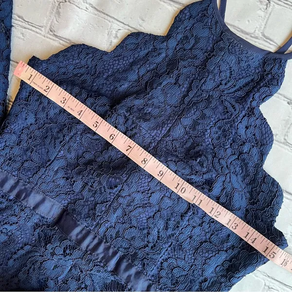 LULUS Zenith Navy Blue Lace Maxi Dress Large Event Party Long Sexy Gown - Image 10