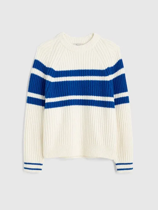 Madewell Cream White & Blue Striped Sweater Size XS - Image 11