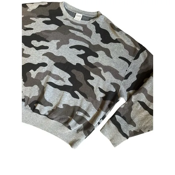 Victorias Secret Pink Gray Black Camo Pull‎ Over Sweater Loose Fitting Size XS - Image 2