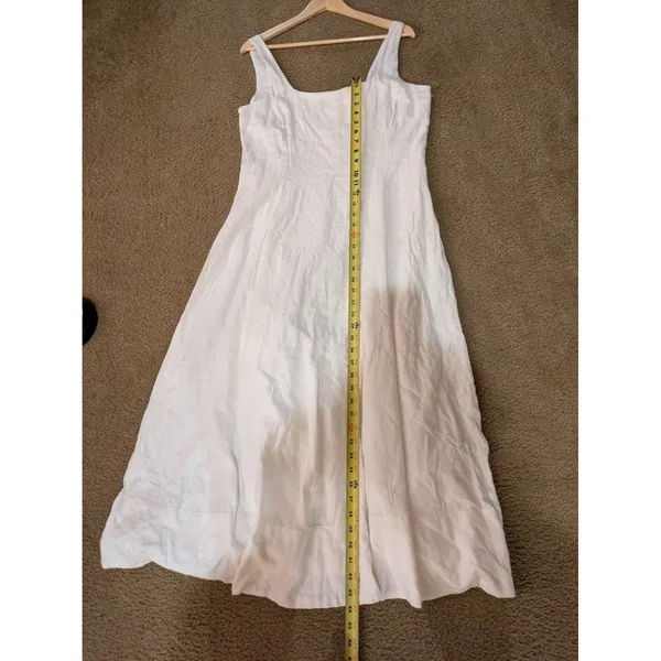 Gap Linen Blend Dress Womens Large White - Image 13