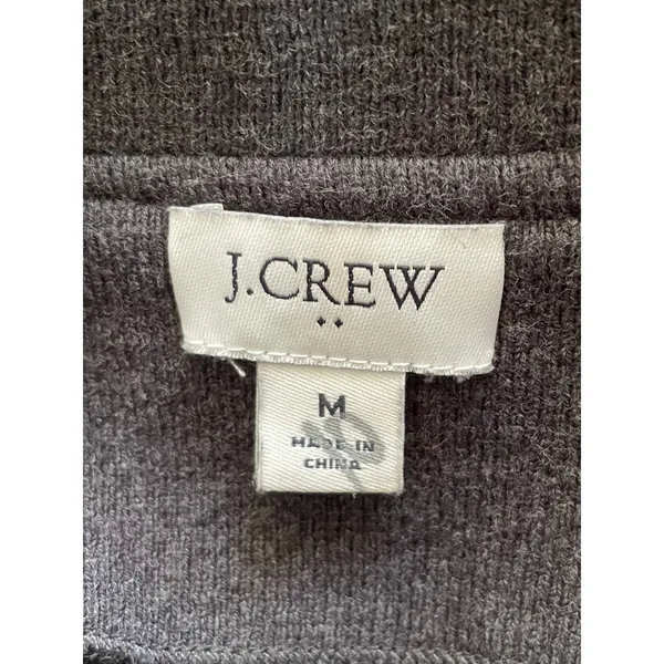 J CREW Gray Sophie Open Front Knit Jacket With Pockets Size Medium - Image 8