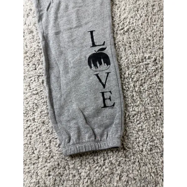 New York & Company Womens Gray LOVE NYC Graphic Joggers Sweatpants Large - Image 2
