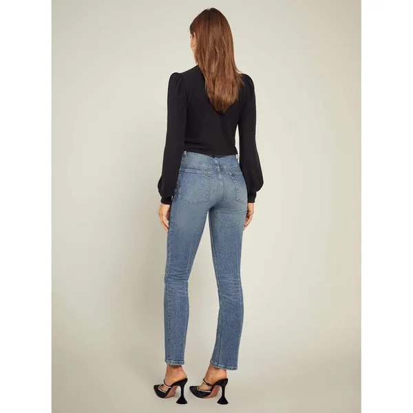 Reformation Liza Button Fly High Rise Straight Jeans Malta Medium Wash Size 23 - Image 3