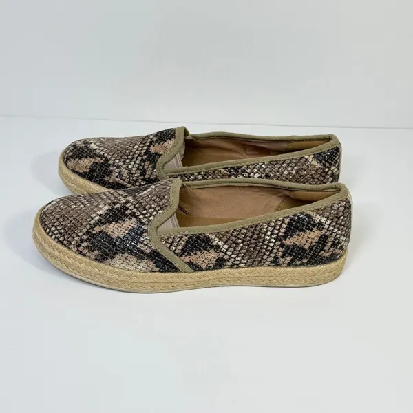 Clarks‎ Collection Womens Snake Print Espadrille Slip On Flats Brown Tan Size 7 - Image 3