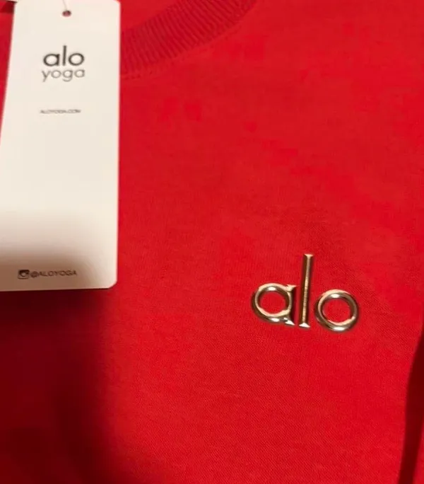 Alo Yoga Red Crewneck Accolade Pullover  - Image 3