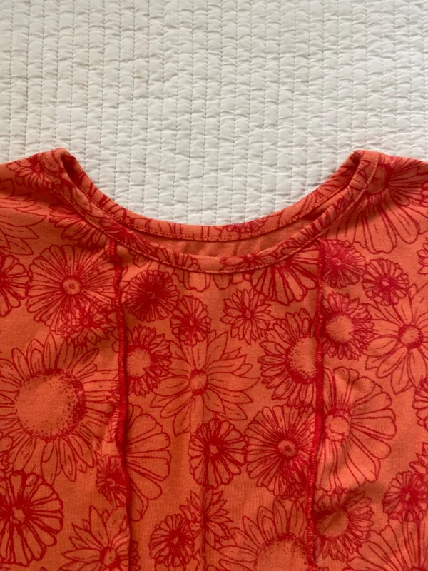 Orange hibiscus Hawaiian floral baby tee - Image 2