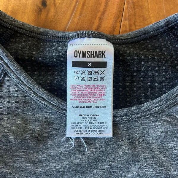 Gymshark Vital Gray Long Sleeve Crop Top - Image 5