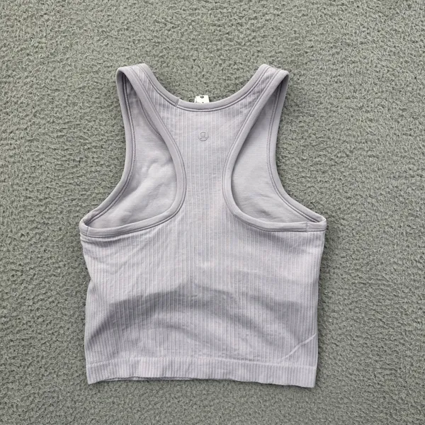 Lululemon Ebb to Street Cropped Racerback Tank Top Faint Lavender Women's 4 - Image 2