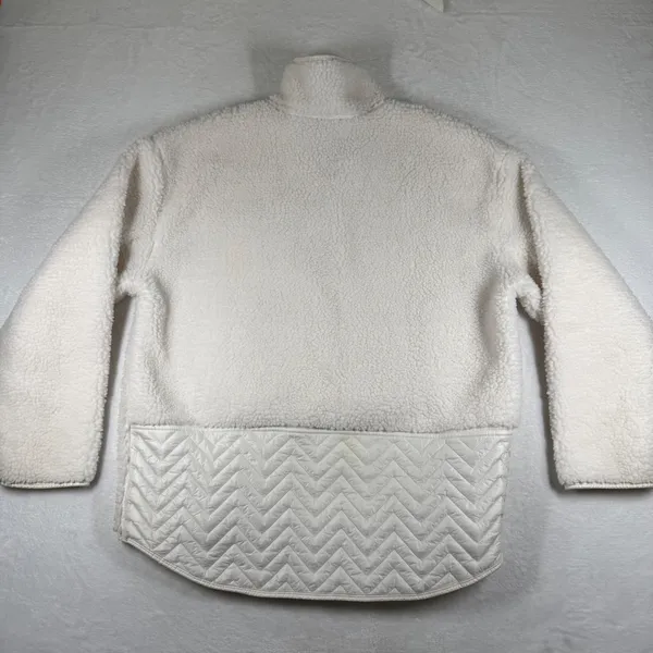 Athleta Tugga Sherpa Snap Pullover‎ Fleece Jacket Cream White Womens Large L - Image 11