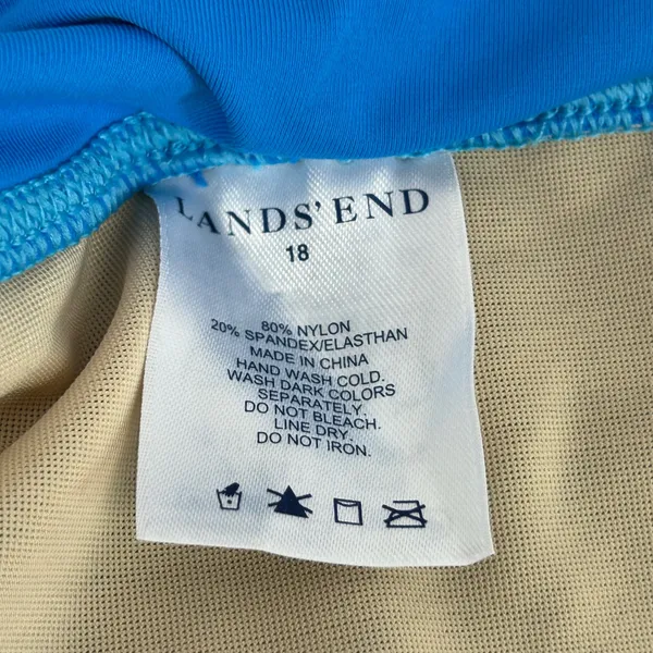 Lands End Blue Swim Shorts with Built-in Brief‎ Plus Size 18 Board Shorts - Image 3