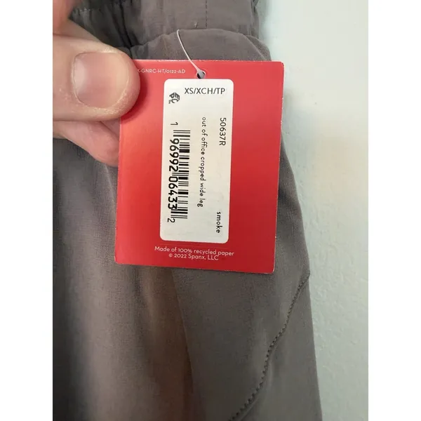 Spanx Sz XS Out Of Office Cropped Wide Leg Pant Smoke NWT - Image 8