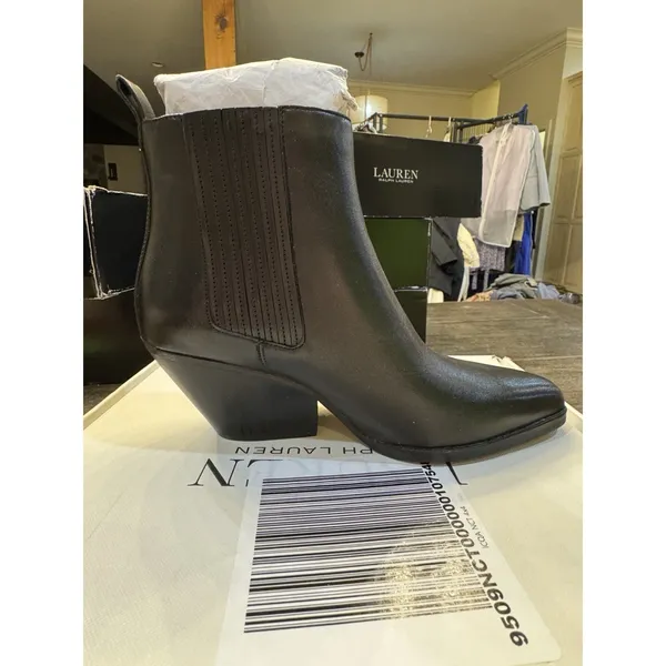 Lauren Ralph Lauren Harpher Leather Boots Black Size 6.5 - Image 3