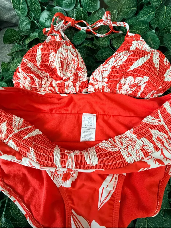 Women’s Red Floral One-Piece Swimsuit - Image 2