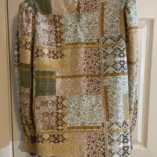Pleione Patchwork Look Blouse Size Large‎ - Image 2