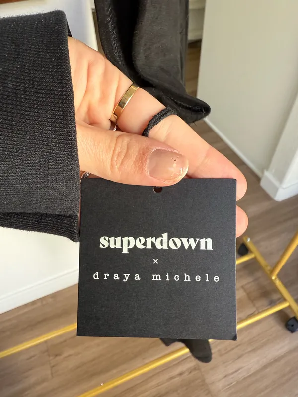 Super down black suede mini dress - Image 3