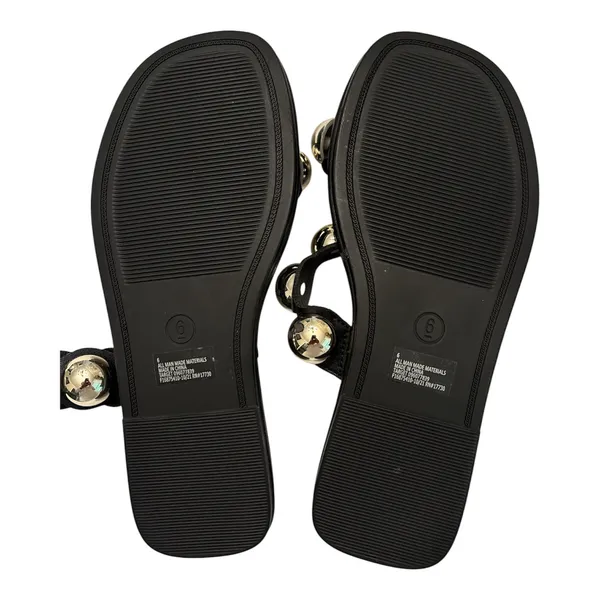 a new day Black Slide Sandals with Gold Orb Accents - Image 2