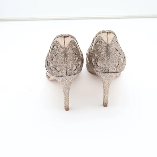 Jessica Simpson Liereena2 Champagne Glitter Mesh Pointed Toe Pumps Gold 8M - Image 5