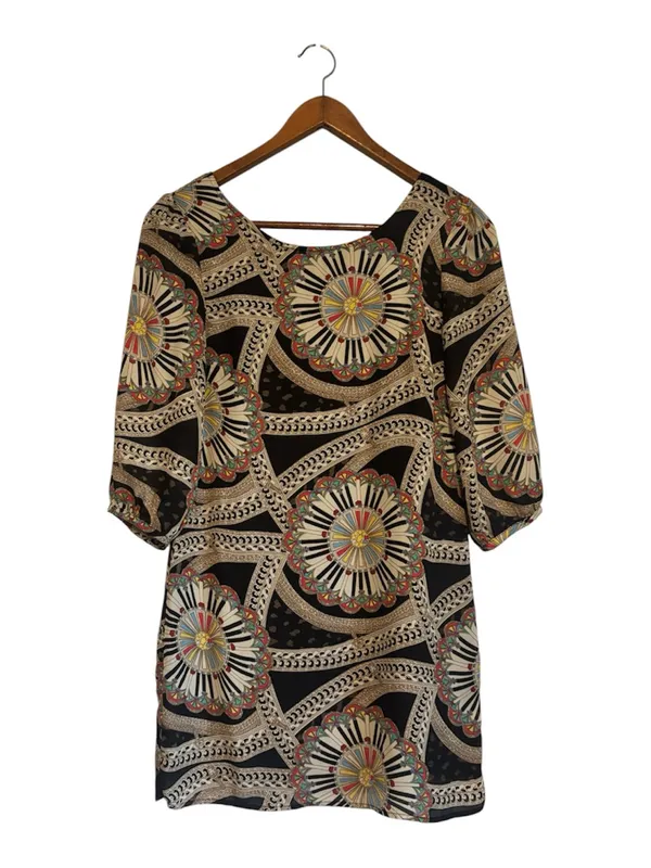 Anthropologie Tulle Black & Multicolor Piano Circle Mosaic Print Dress - Image 2