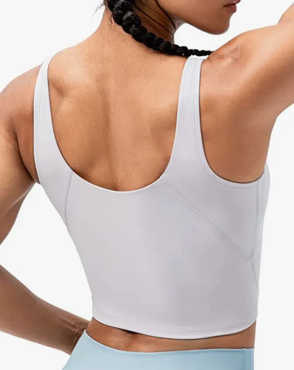 Amazon Lavento Women's Longline Sports Bra - Crop Tank Top with Built in Bra - Image 4
