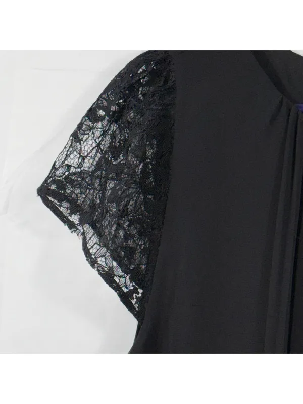 Alice + Olivia Black Lace Sleeve Blouse – Size M - Image 3