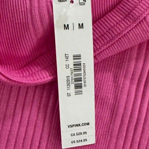 Victoria’s Secret PINK Ribbed Cami Top Cropped Medium NEW - Image 5