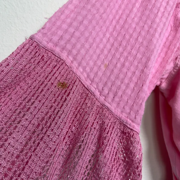 VTG 90s Women Indie Fairy‎ Embroidered Crochet Top XL Pink Flare Western Boho - Image 8