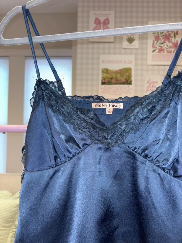 satin top Blue - Image 2