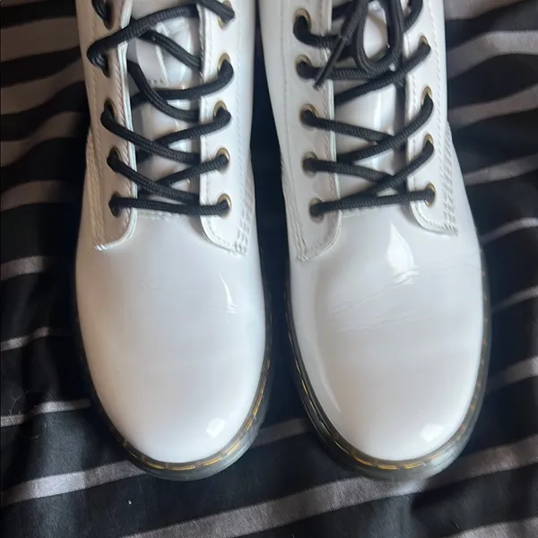 Dr. Martens White Lace Up Boots‎ - Image 12