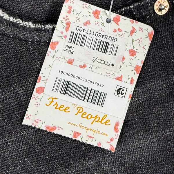 Free People We The Free Black Distressed Denim Mini Skirt OB767147‎ Mens Size 26 - Image 5