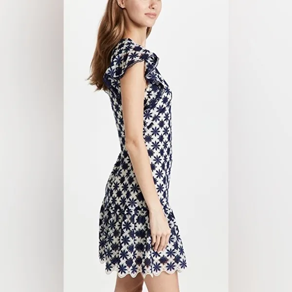 NWT Shoshanna Kassia Mini Dress Navy Ivory‎ Lace Size 10 - Image 5