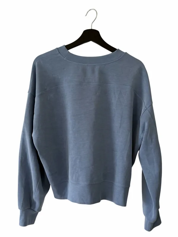 Lululemon Softstreme Perfectly Oversized Cropped Crew Size 6 Utility Blue - Image 4