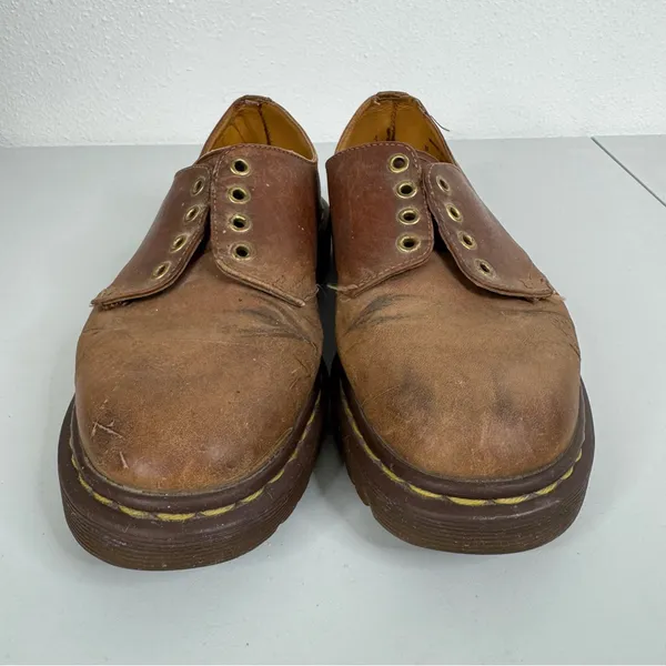 Vintage Dr. Martens Y2K‎ Brown Leather Shoes Size 8 - Image 2