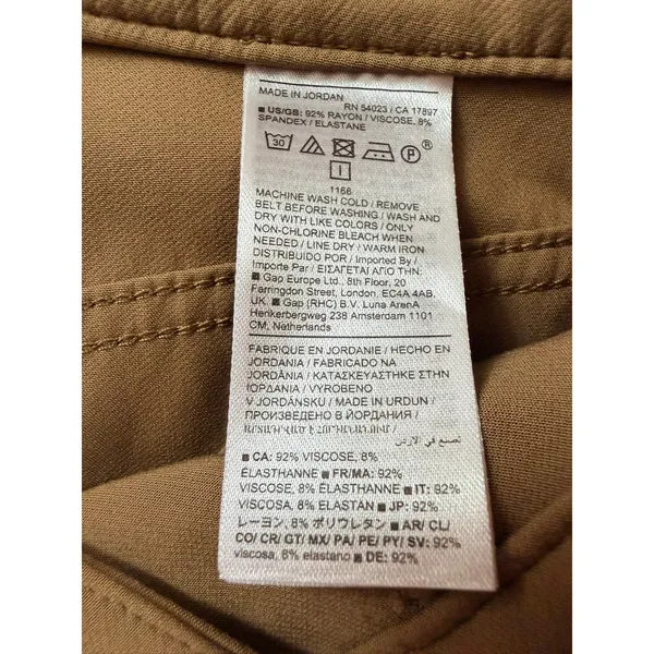 Banana Republic Notched Waist Utility Tapered Pants Camel Tan Size 8 - Image 4
