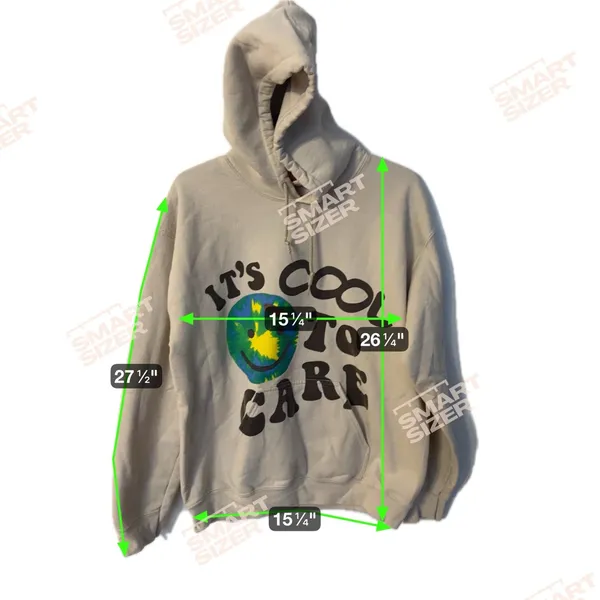 Lonely Ghost It’s Cool To Care Earth Smile Art Tan Hoodie MEDIUM - Image 2