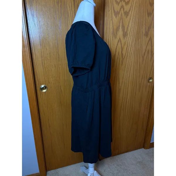 Daily Practice by Anthropologie Black Puff Sleeve Mini Dress 100% cotton Size L - Image 9