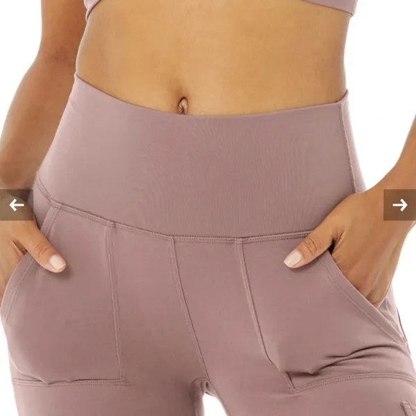 ALO Yoga High Waisted Dusty Rose Pocket Leggings - Image 3