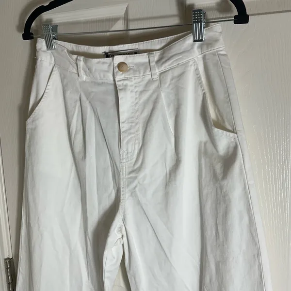 Zara High-Waisted Balloon Fit Pants - Off-White Size 4 - Image 3