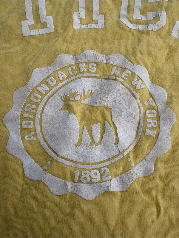 Abercrombie & Fitch size large Yellow baby Logo Tee flaw y2k preppy - Image 2