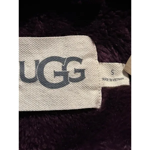 UGG Womens Purple Plush Hooded Robe Soft Fleece Belted Bathrobe Small - Image 3