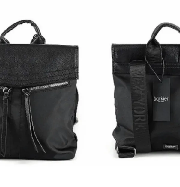 Botkier New York Black Nylon/Faux Pebbled Leather Backpack - Image 5