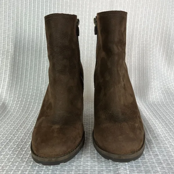 Timberland Boots Womens 8.5 Brown Leather Waterproof Block Heels‎ Zip Up Ankle - Image 6