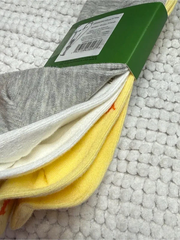 Kate Spade Low Cut Socks 3 Pair Set Snail Print Yellow Gray White NWT - Image 4