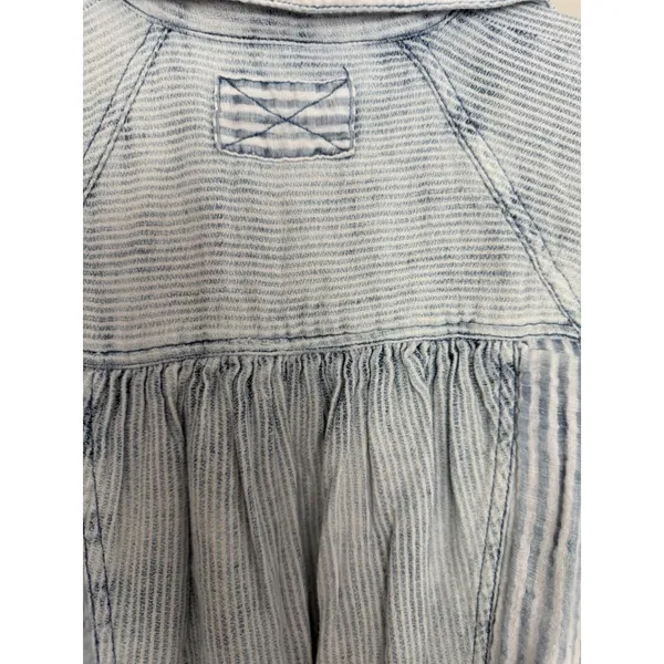 Free People We The Free Indigo Skies Blue Stripe Shirt Women's Size Small - Image 15