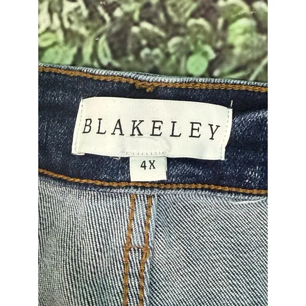 Blakeley Jeans size 4x rebel tummy control dark blue 34" inseam wide leg - Image 13