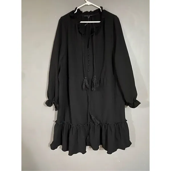 English Factory Black Tassel Trim Ruffle Hem Tiered Dress Size 2X NWOT - Image 3