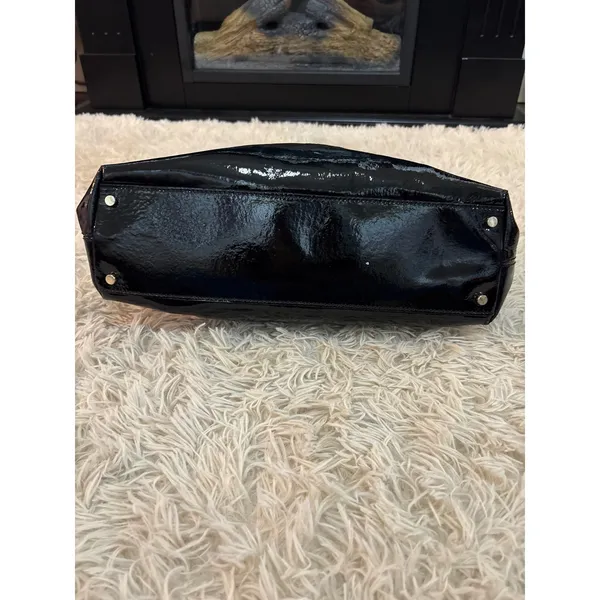 Kate Spade New York‎ Striped Patent Leather Tote Bag Black Cream - Image 3